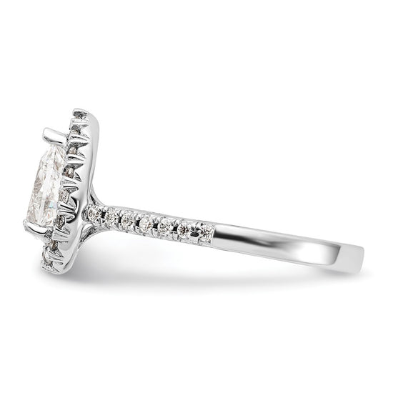Pear Halo Diamond Semi-mount Engagement Rings