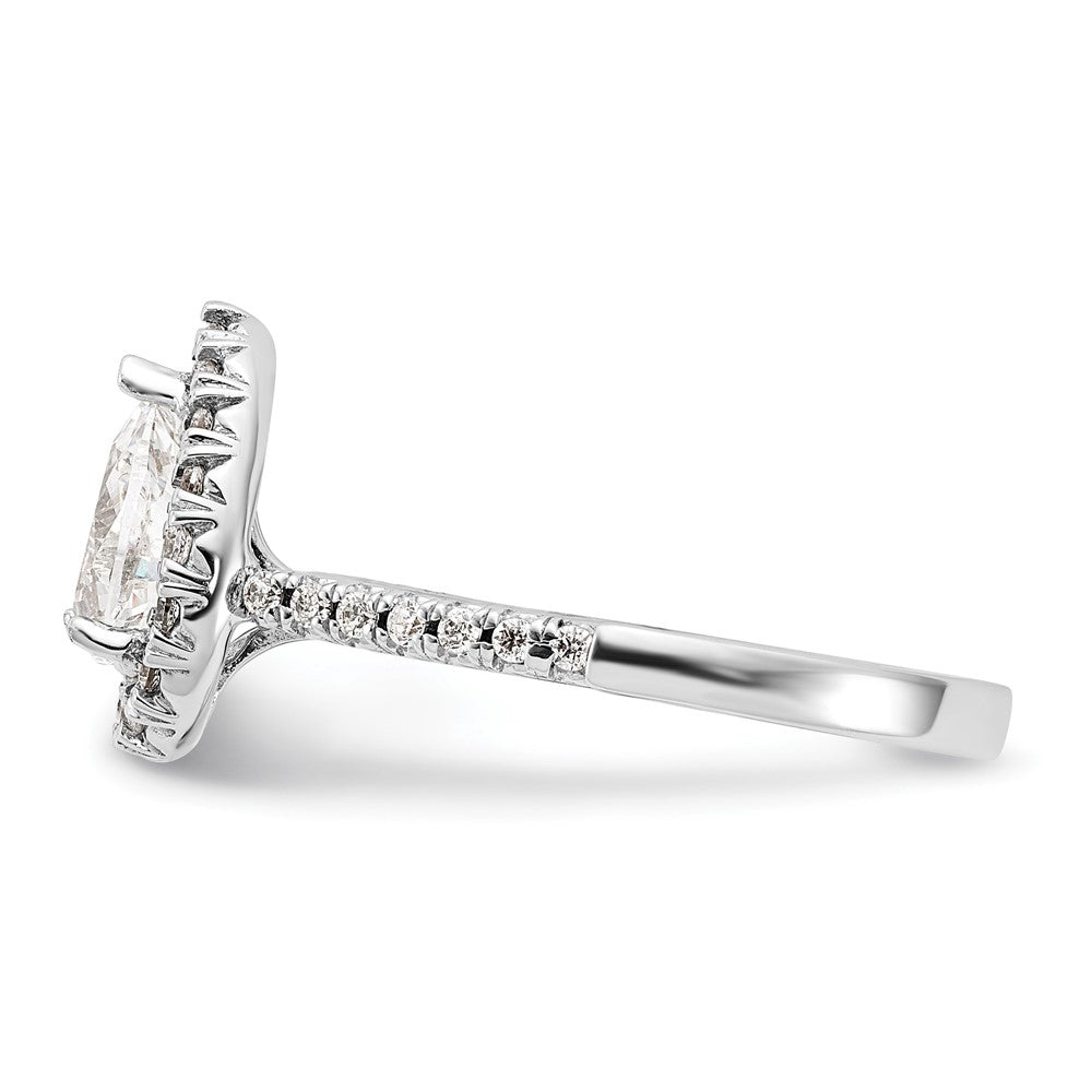 Pear Halo Diamond Semi-mount Engagement Rings