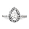 Pear Halo Diamond Semi-mount Engagement Rings