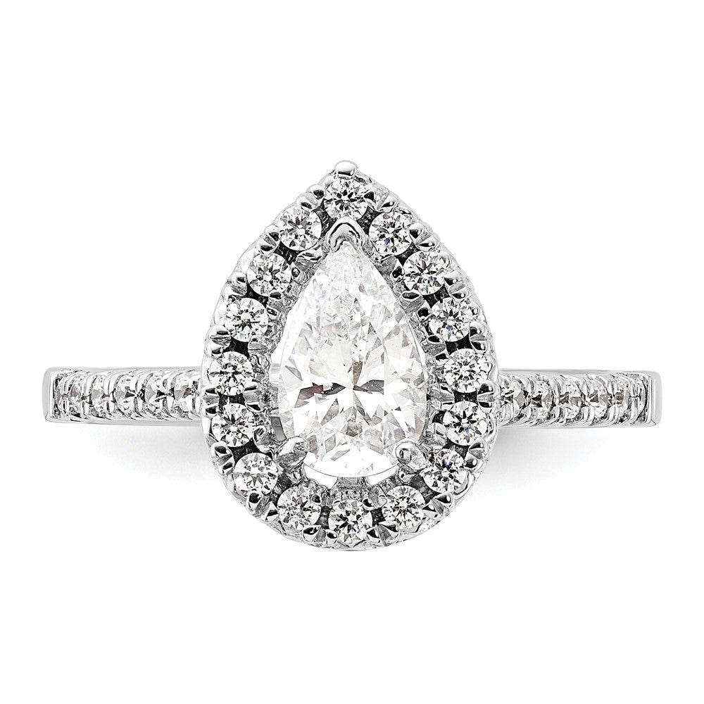 Pear Halo Diamond Semi-mount Engagement Rings