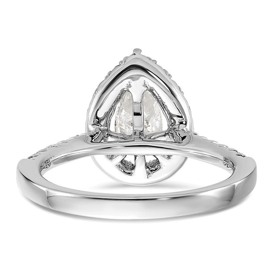 Pear Halo Diamond Semi-mount Engagement Rings
