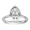 Pear Halo Diamond Semi-mount Engagement Rings