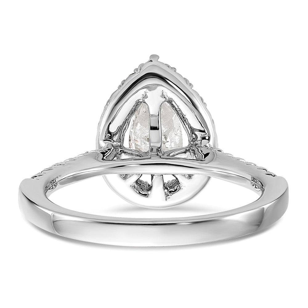 Pear Halo Diamond Semi-mount Engagement Rings