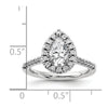Pear Halo Diamond Semi-mount Engagement Rings