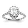 Pear Halo Diamond Semi-mount Engagement Rings