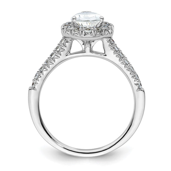 Pear Halo Diamond Semi-mount Engagement Rings