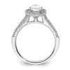 Pear Halo Diamond Semi-mount Engagement Rings