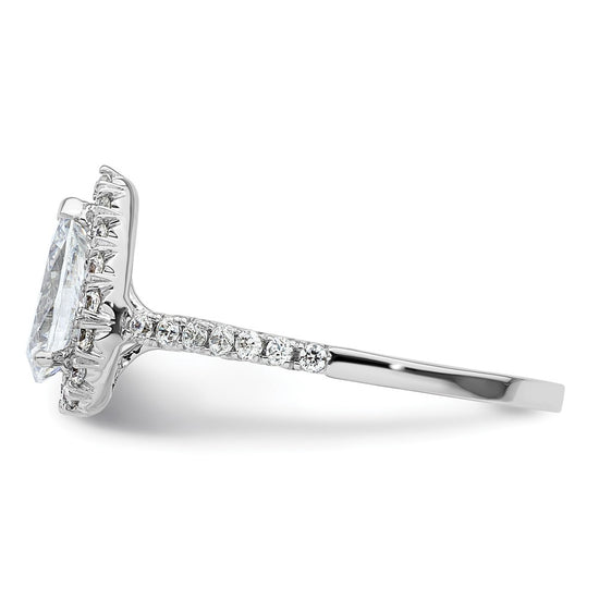 Pear Halo Diamond Semi-mount Engagement Rings