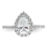 Pear Halo Diamond Semi-mount Engagement Rings