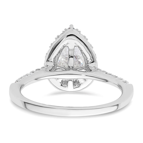 Pear Halo Diamond Semi-mount Engagement Rings