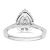 Pear Halo Diamond Semi-mount Engagement Rings