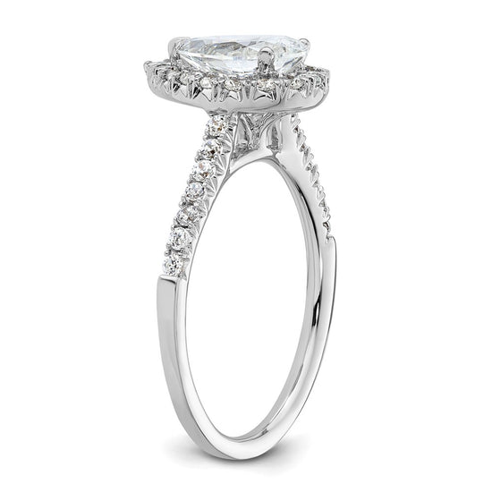 Pear Halo Diamond Semi-mount Engagement Rings