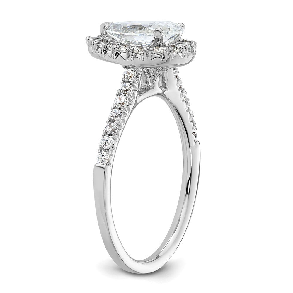 Pear Halo Diamond Semi-mount Engagement Rings