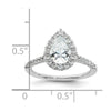Pear Halo Diamond Semi-mount Engagement Rings