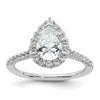Pear Halo Diamond Semi-mount Engagement Rings