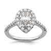 Pear Halo Diamond Semi-mount Engagement Rings
