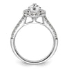 Pear Halo Diamond Semi-mount Engagement Rings