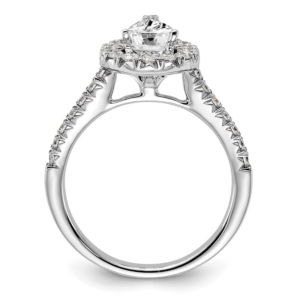 Pear Halo Diamond Semi-mount Engagement Rings
