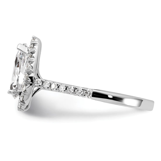 Pear Halo Diamond Semi-mount Engagement Rings