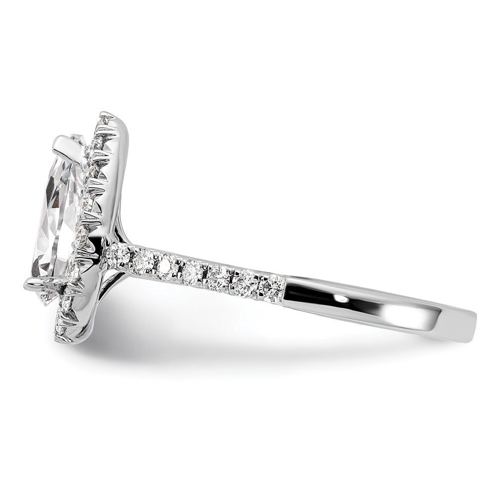 Pear Halo Diamond Semi-mount Engagement Rings