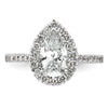 Pear Halo Diamond Semi-mount Engagement Rings