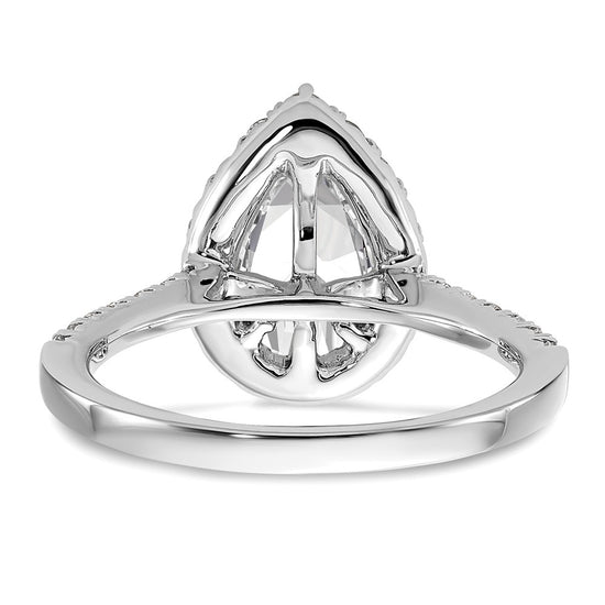Pear Halo Diamond Semi-mount Engagement Rings