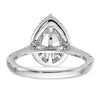 Pear Halo Diamond Semi-mount Engagement Rings