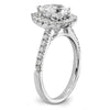 Pear Halo Diamond Semi-mount Engagement Rings