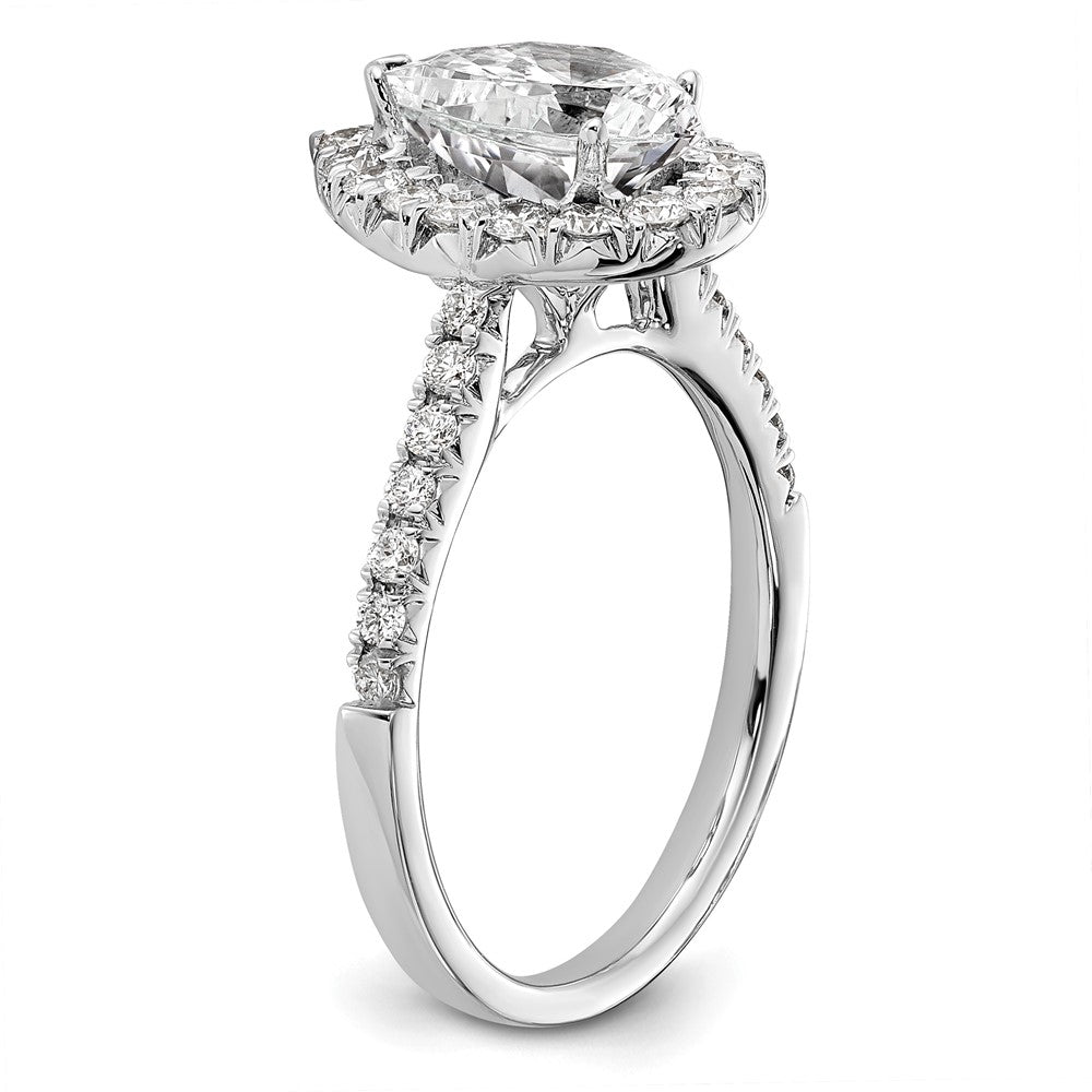Pear Halo Diamond Semi-mount Engagement Rings