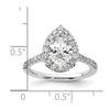 Pear Halo Diamond Semi-mount Engagement Rings