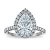 14kw Certified 2.54ct Pear Lab Grown VS/SI FGH Dia Halo Complete Engagement