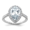 14kw Lab Grown VS/SI+ G+ Dia Pear Halo Semi-mount Engagement Ring