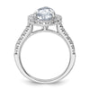 14kw Lab Grown VS/SI+ G+ Dia Pear Halo Semi-mount Engagement Ring