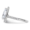 14kw Lab Grown VS/SI+ G+ Dia Pear Halo Semi-mount Engagement Ring