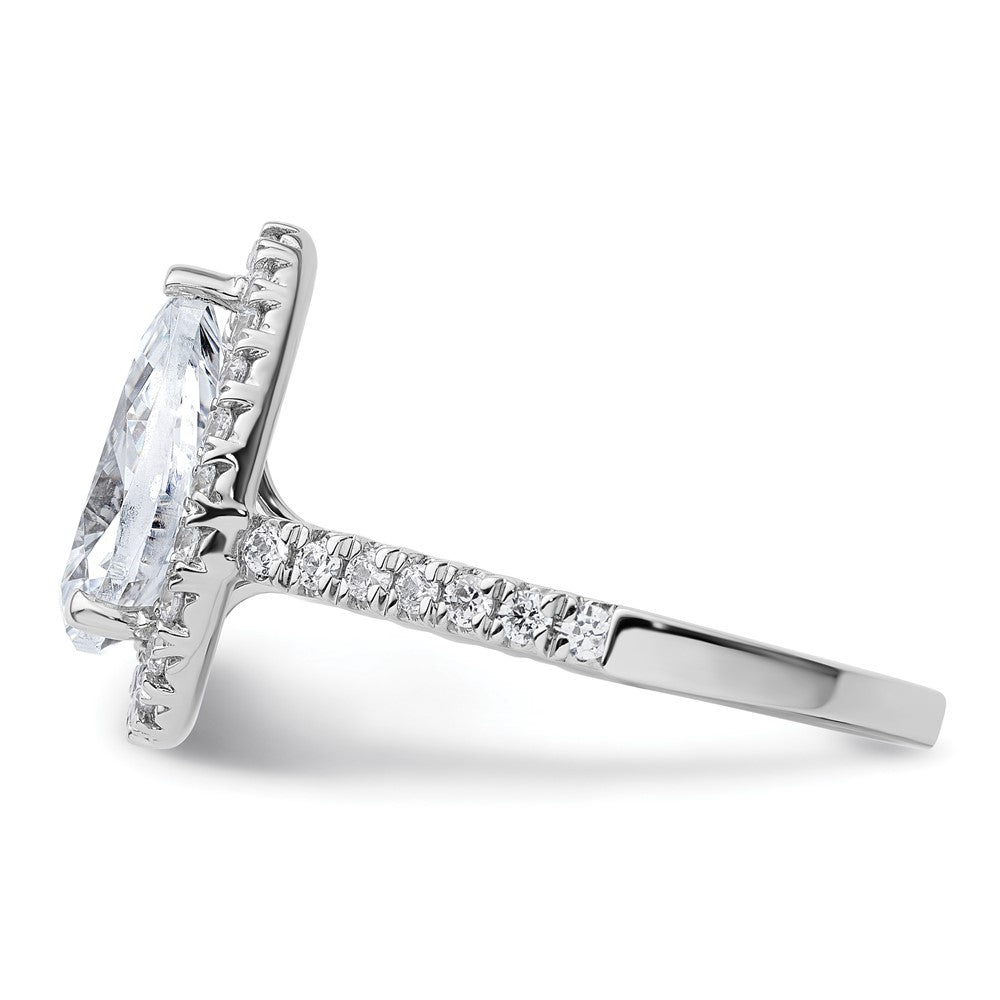 14kw Lab Grown VS/SI+ G+ Dia Pear Halo Semi-mount Engagement Ring