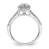 Heart Halo Diamond Semi-mount Engagement Rings
