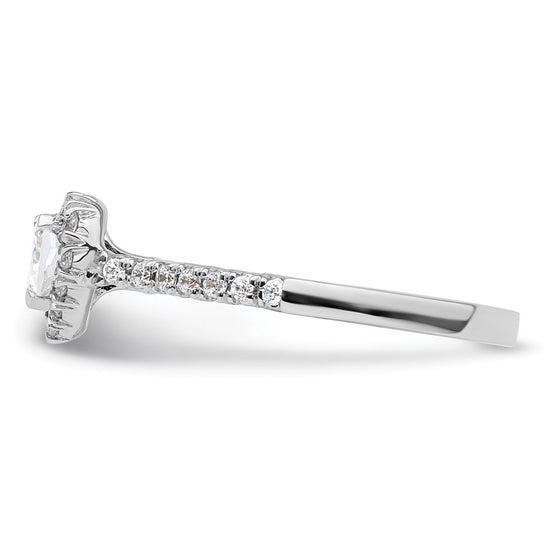 Heart Halo Diamond Semi-mount Engagement Rings