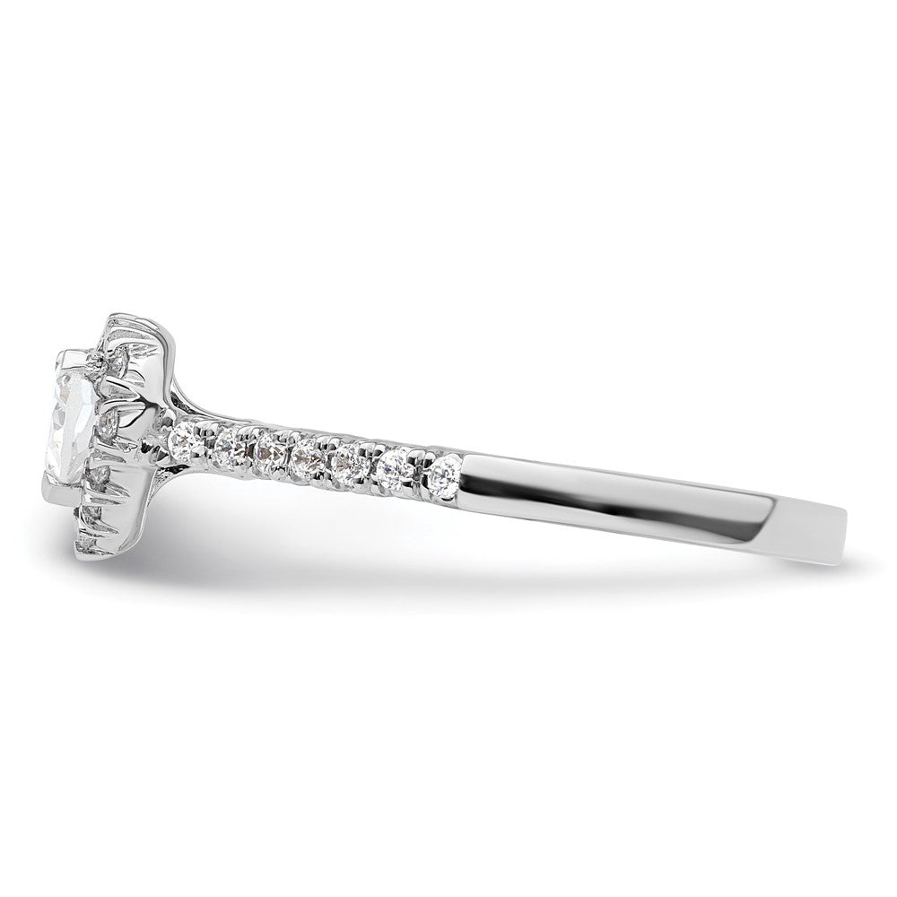 Heart Halo Diamond Semi-mount Engagement Rings