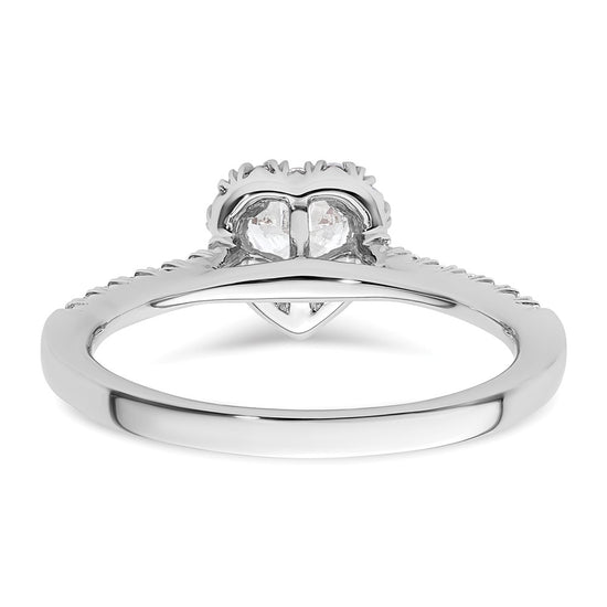 Heart Halo Diamond Semi-mount Engagement Rings