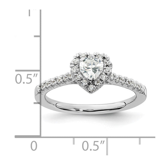 Heart Halo Diamond Semi-mount Engagement Rings