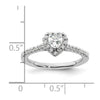 Heart Halo Diamond Semi-mount Engagement Rings