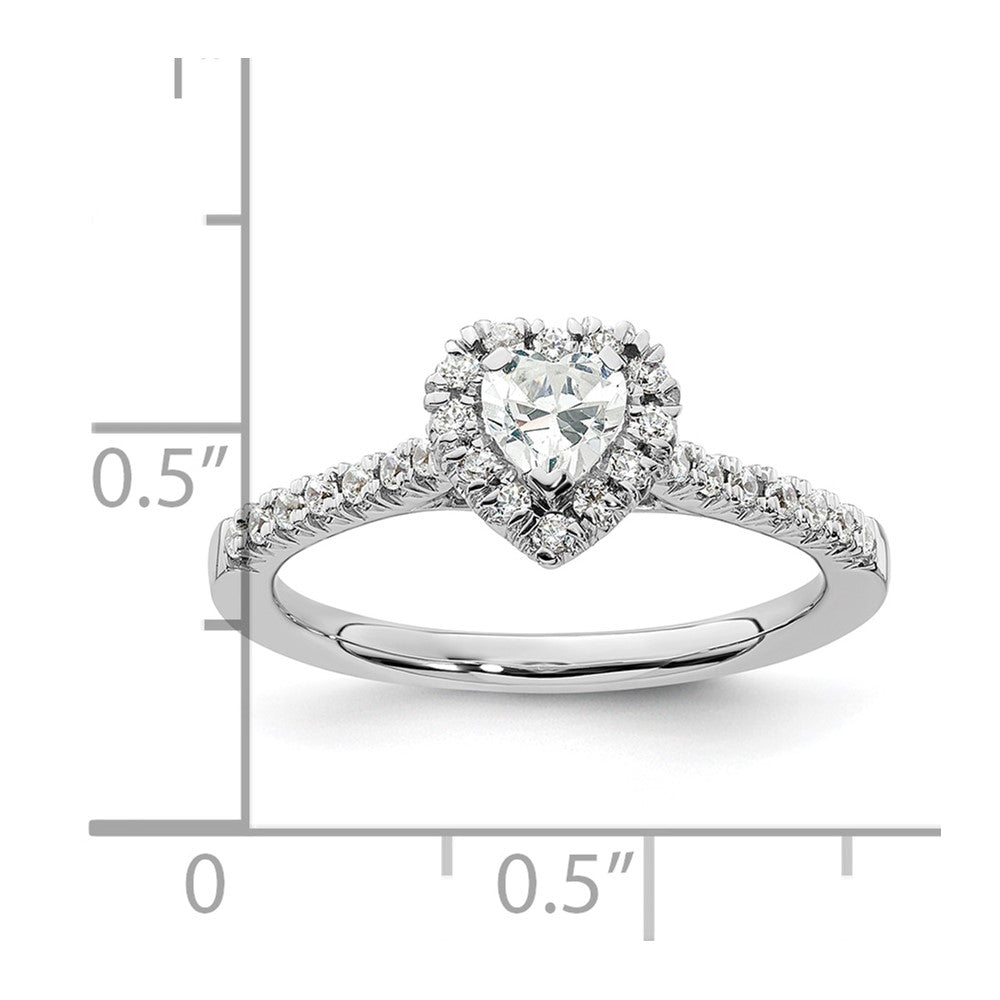 Heart Halo Diamond Semi-mount Engagement Rings