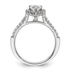 Heart Halo Diamond Semi-mount Engagement Rings