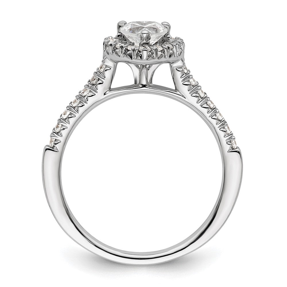 Heart Halo Diamond Semi-mount Engagement Rings
