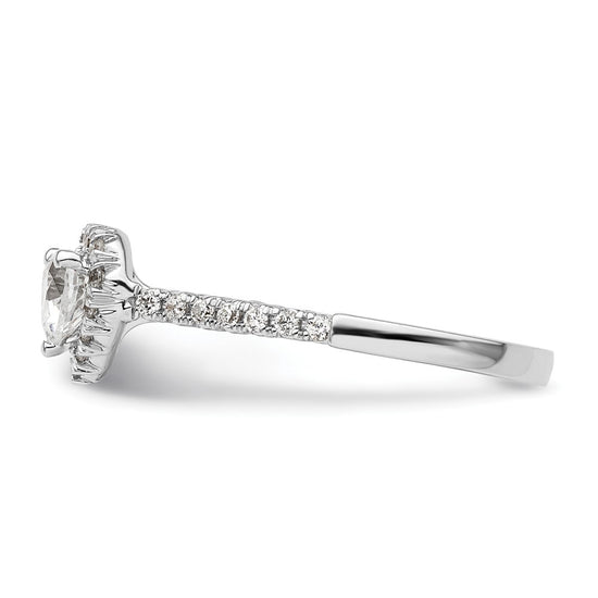 Heart Halo Diamond Semi-mount Engagement Rings