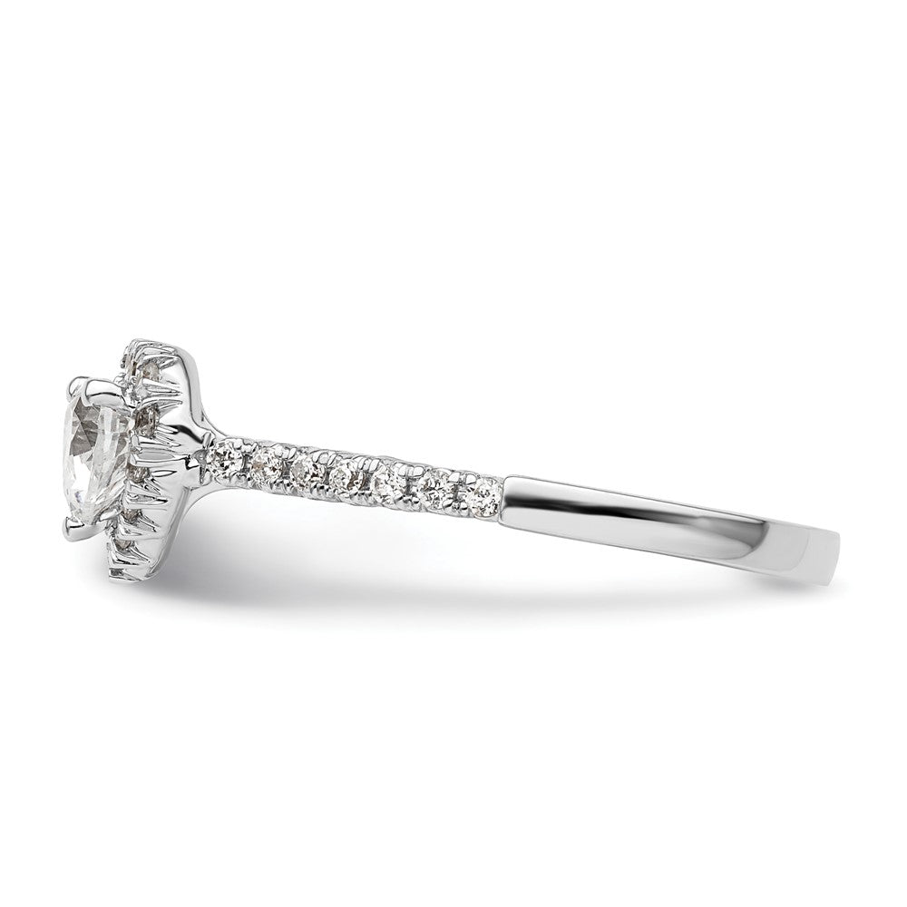 Heart Halo Diamond Semi-mount Engagement Rings