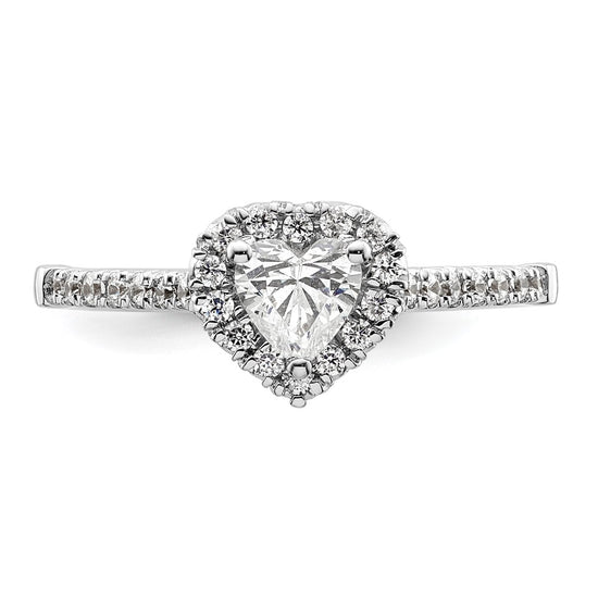 Heart Halo Diamond Semi-mount Engagement Rings