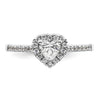 Heart Halo Diamond Semi-mount Engagement Rings
