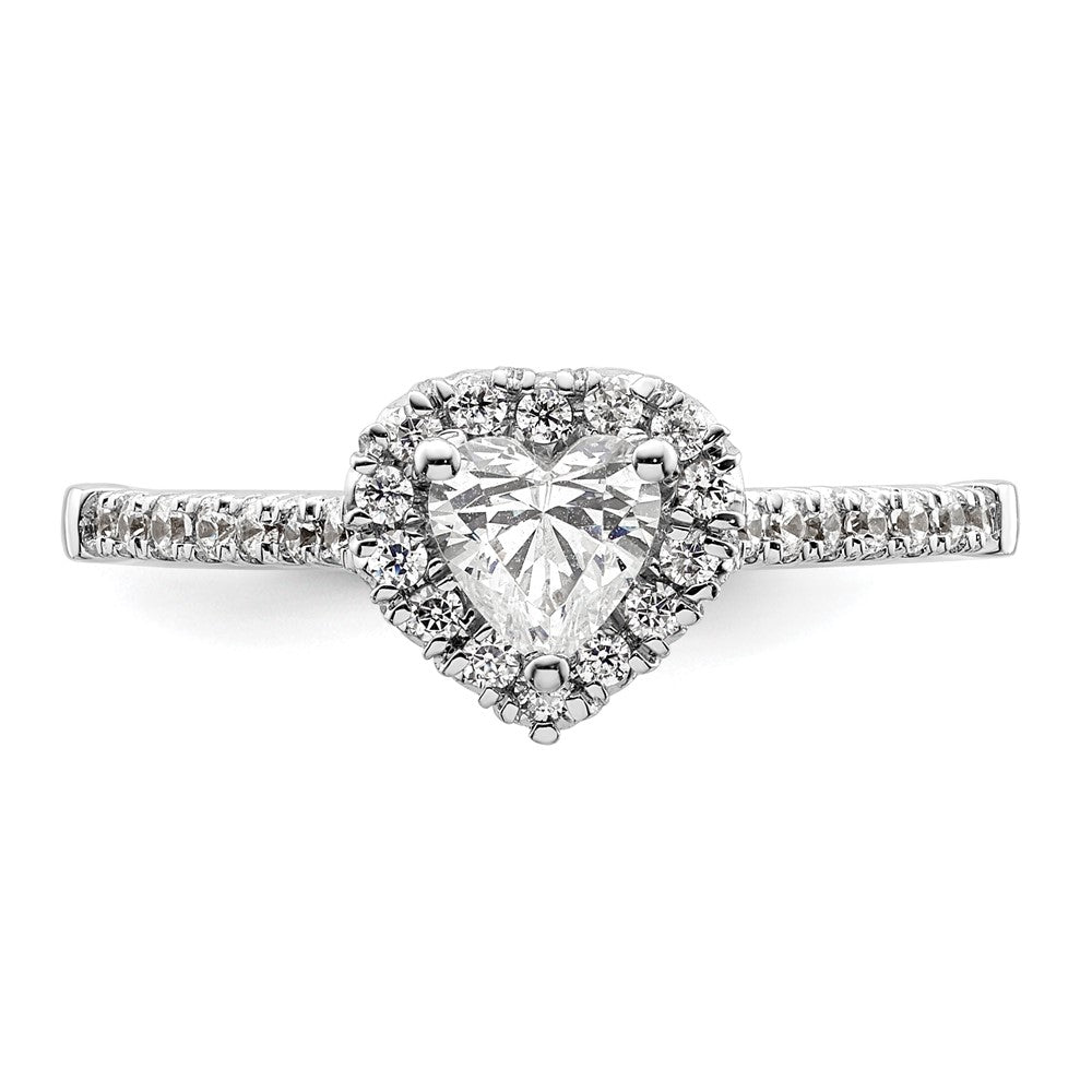 Heart Halo Diamond Semi-mount Engagement Rings