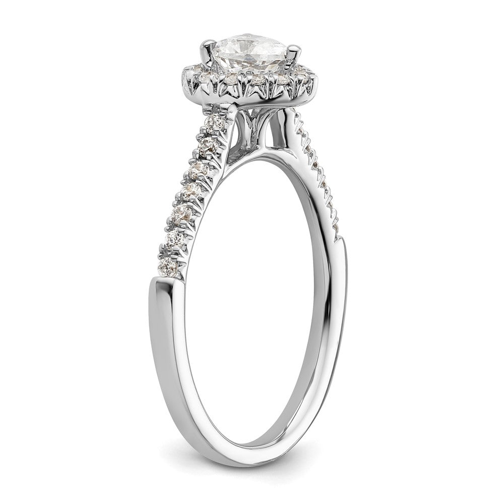 Heart Halo Diamond Semi-mount Engagement Rings